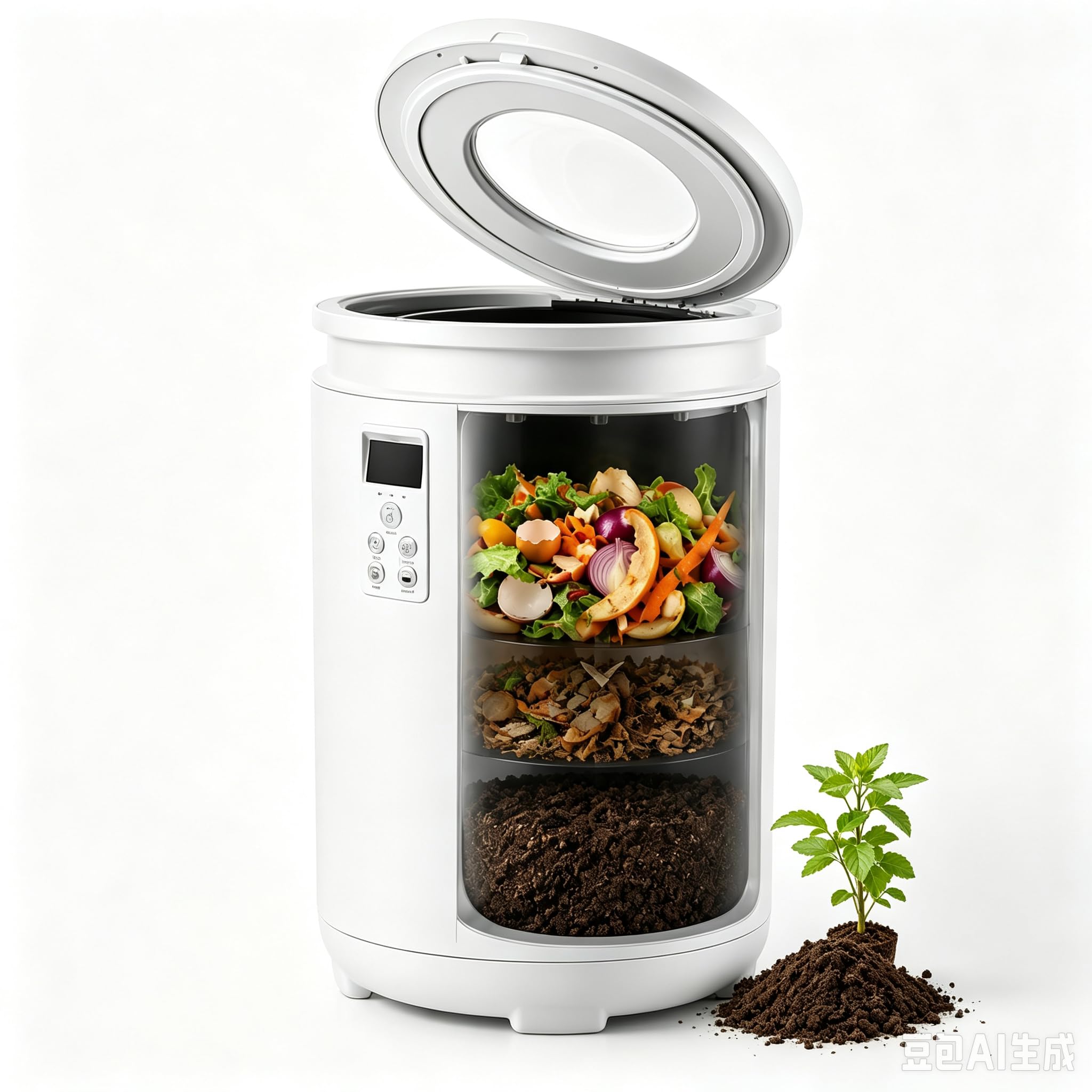 Riciclatore Elettrico da Cucina 4,5 L con Filtro al Carbone