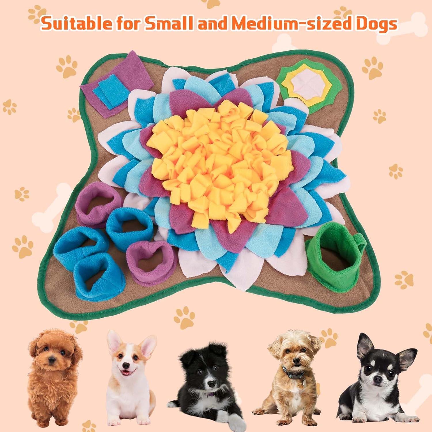 Yummy Sam Snuffle Mat for Small Medium Dogs Nose Smell Training, Grey | 2 in 1 Interactive Portable Sniffing Pad with Puzzle Toys for Boredom Stimulating Slow Eating and Keep Busy