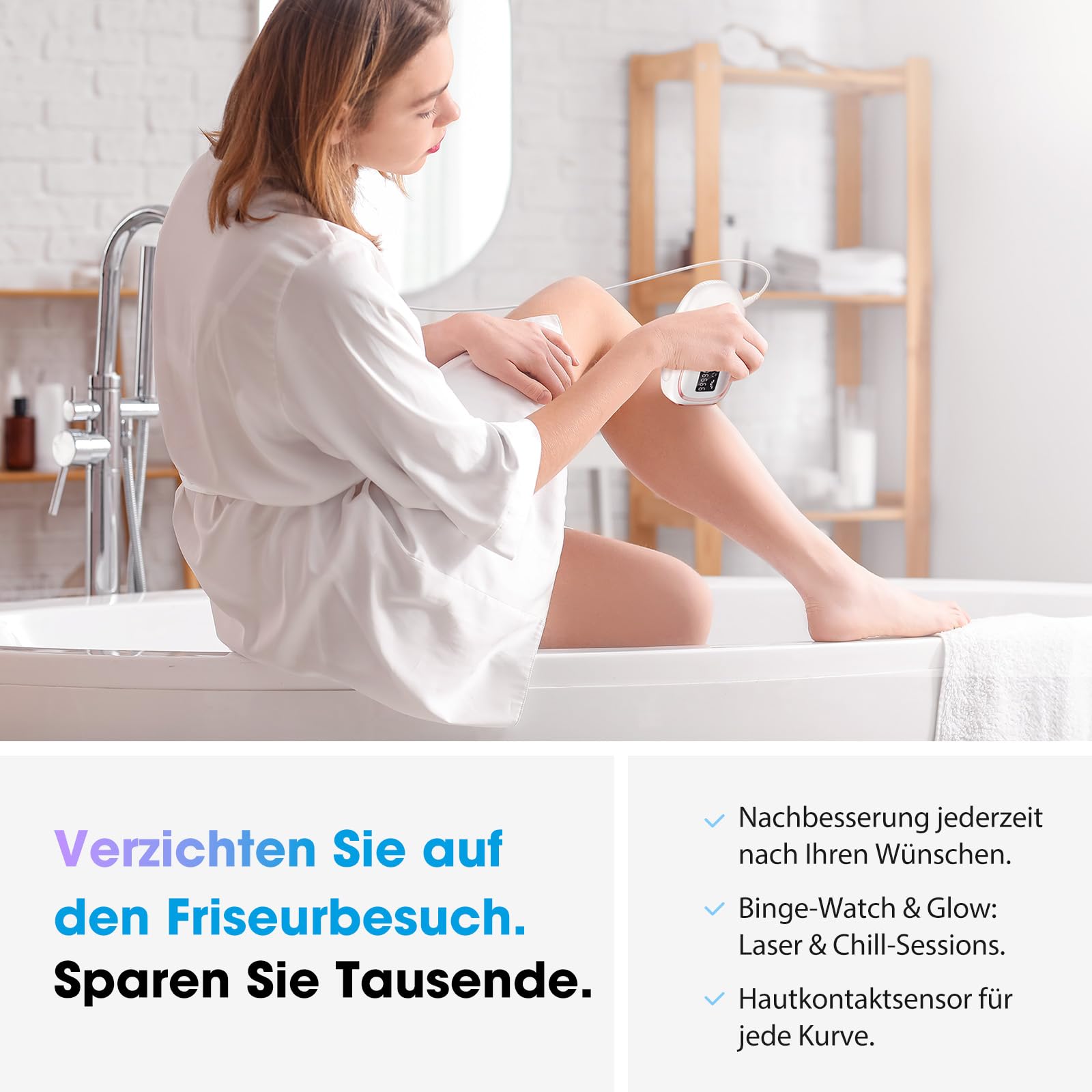 Haarlosy IPL Geräte Haarentfernung Laser mit Kühlfunktion 5℃-10℃ | 5 Energiestufen 999,900 Lichtimpulse Schmerzfreie IPL Haarentfernungsgerät für Frauen Männer Gesicht, Achseln, Beine, Körper