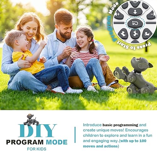 Miniatura 4 de VATOS Robot de juguete para niños, voz y control remoto de 2.4 GHz, robot mascota con sensores táctiles interactivos, más de 20 respuestas, modo de