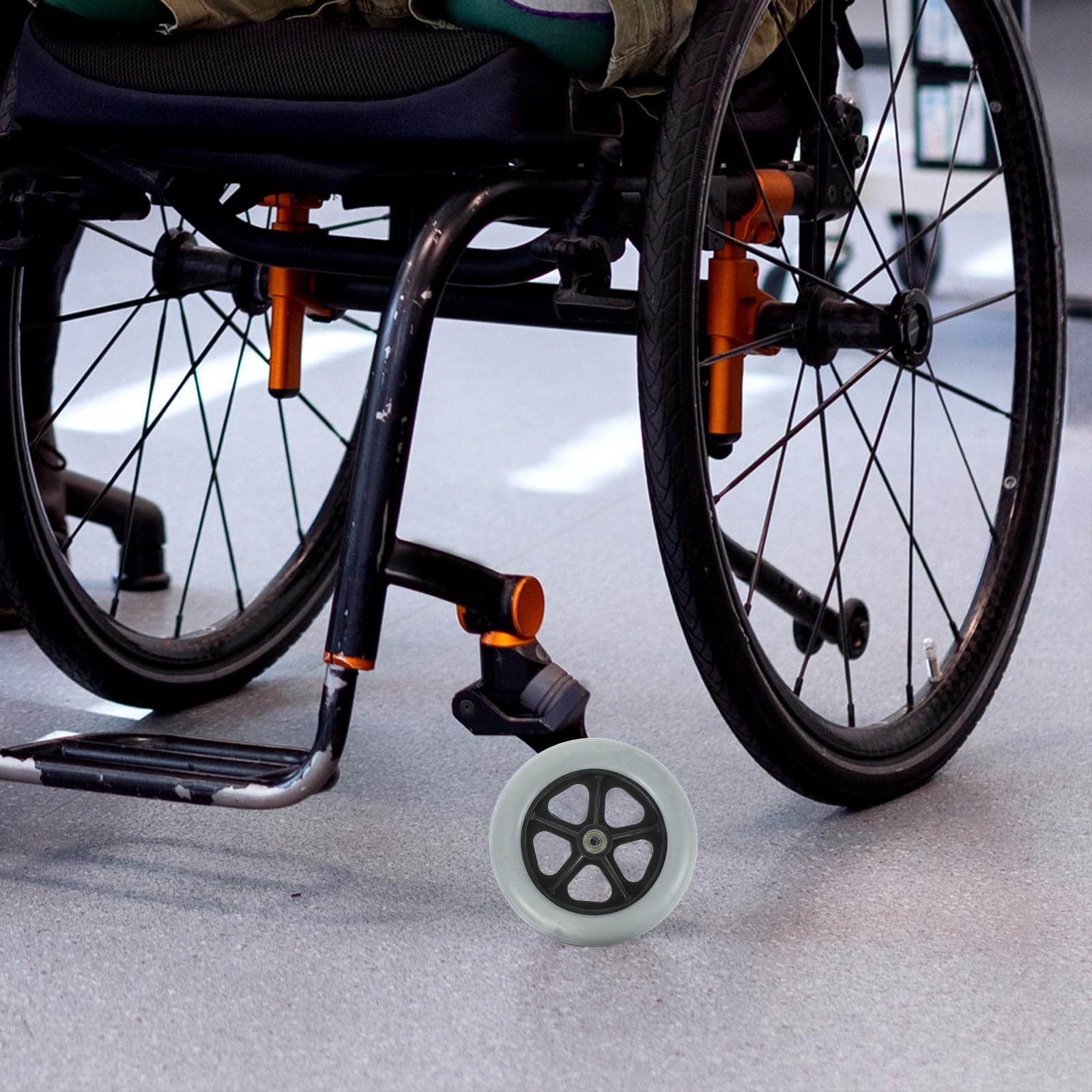 2 Piezas Ruedas Delanteras para Silla de Recambio Sólido de 8