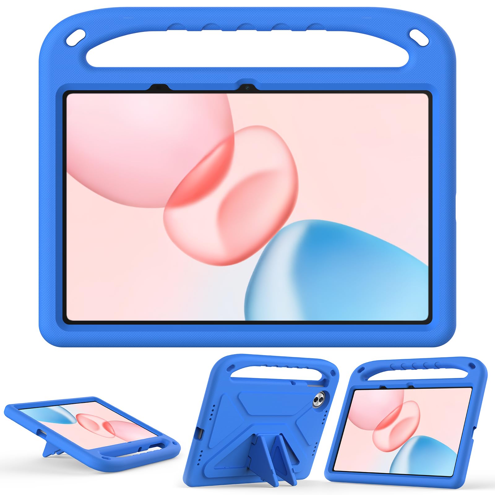 Compatibile con Honor Pad 10 (12,1 pollici) 2025, custodia protettiva leggera in EVA per bambini, antiurto, con manico e tracolla, custodia per tablet carina. Blu