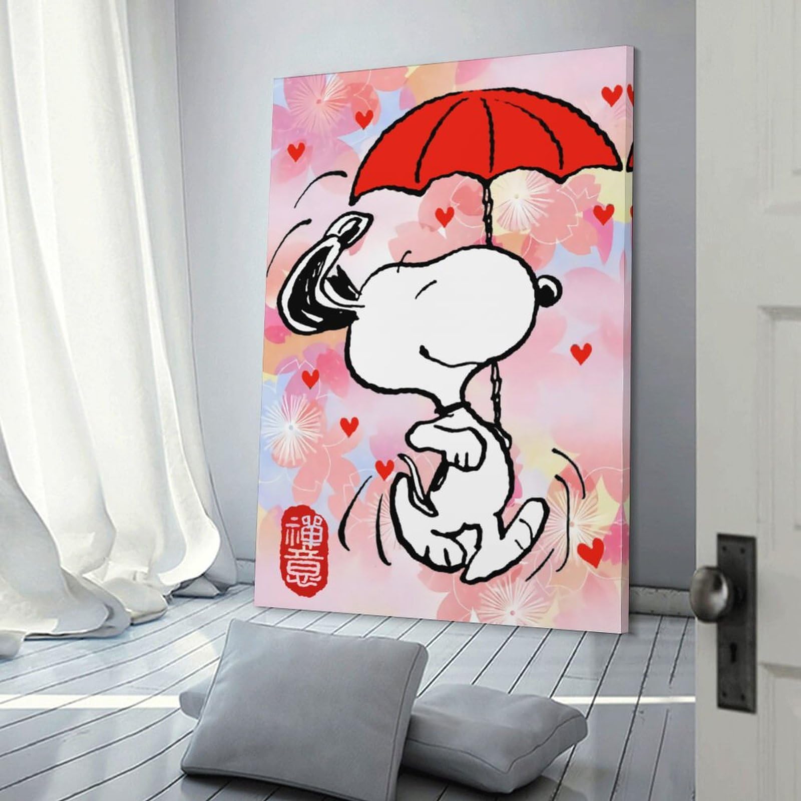 Amazon.co.jp: 桜 Snoopy スヌーピー 禅意 油絵 絵画 インテリア