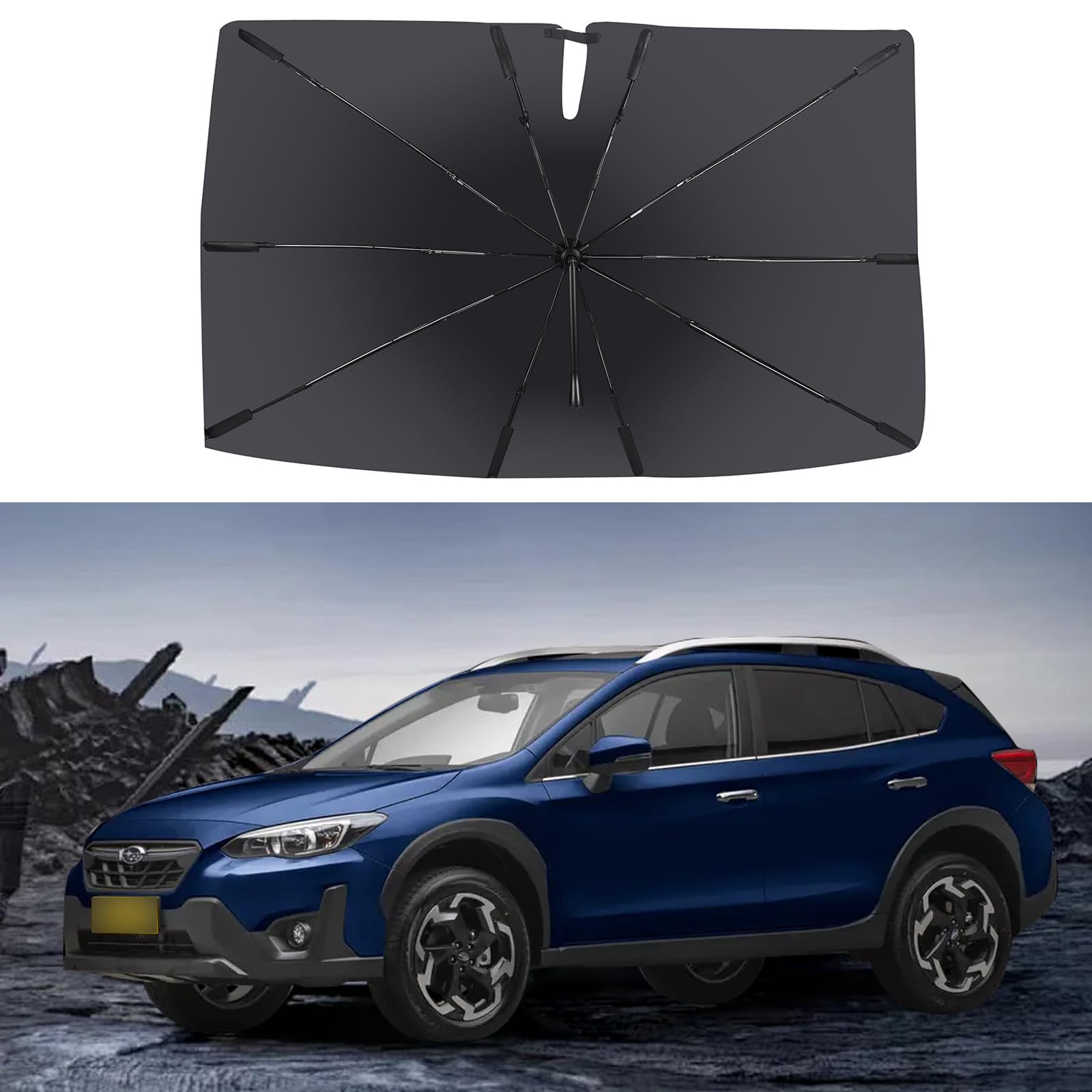 bluqulo car Sunshade Windshield Cover, car Front Window Sunscreen Foldable Sunshade, 52 "x32 Front Window Thermal Protection UV Protection for 2010-2019 Subaru XV