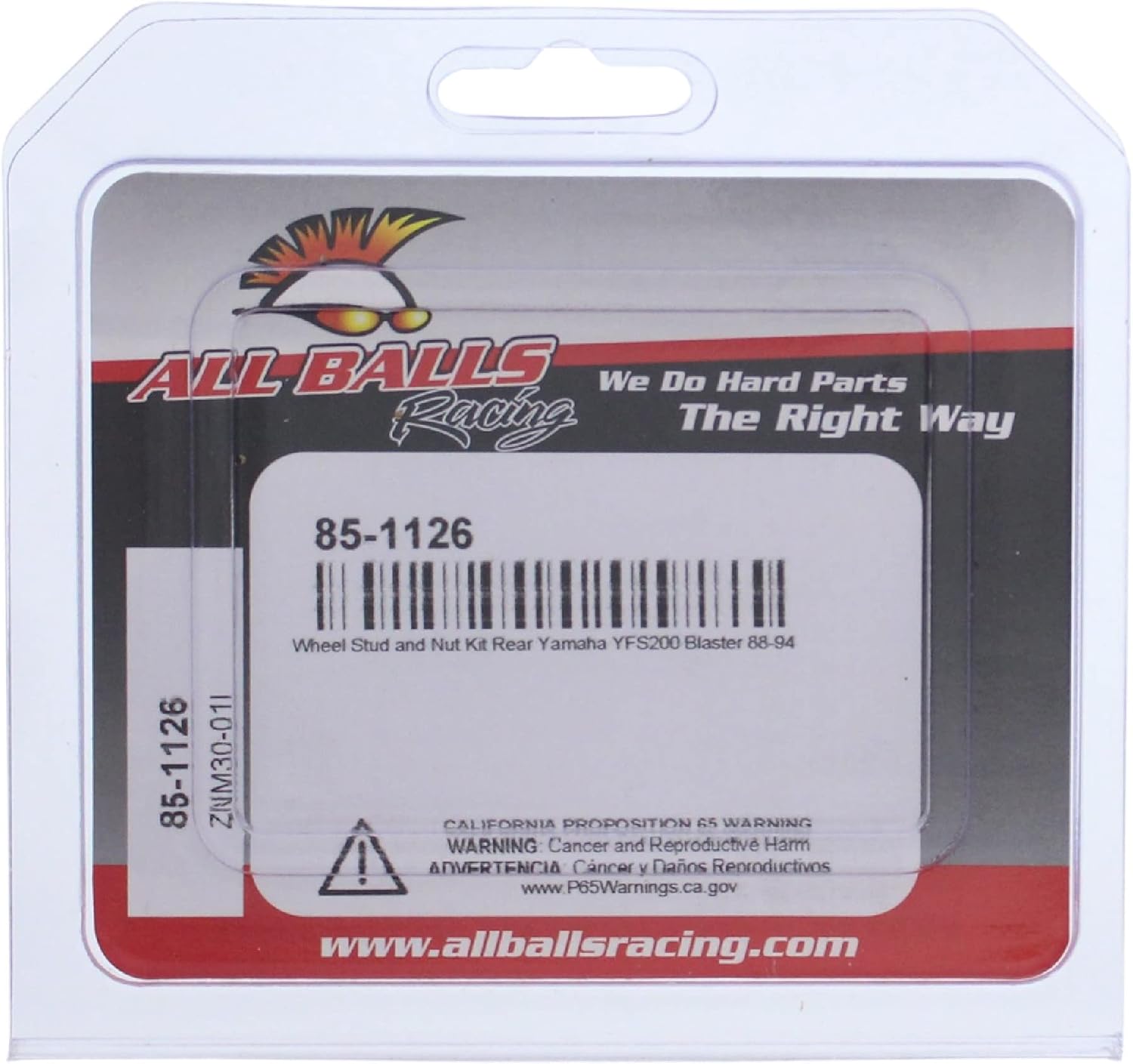 All Balls Racing Wheel Stud and Nut Kit 85-1126 Compatible with/Replacement for Yamaha YFS200 Blaster 1988-1994