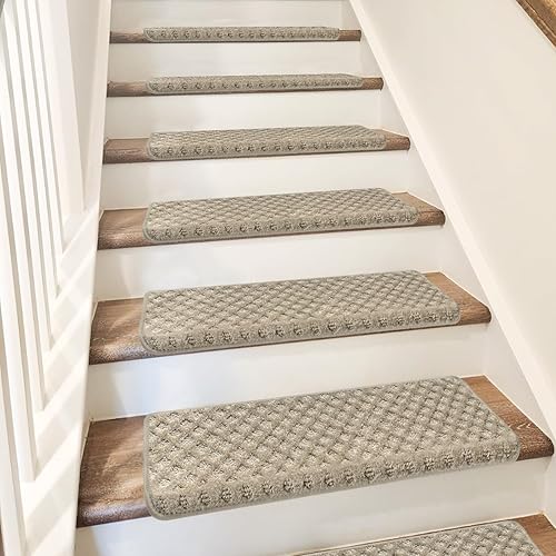 Miniatura 4 de PURE ERA Bullnose - Alfombra antideslizante para peldaños de escaleras, sin cinta, protectores de escaleras para interiores, aptos para mascotas,