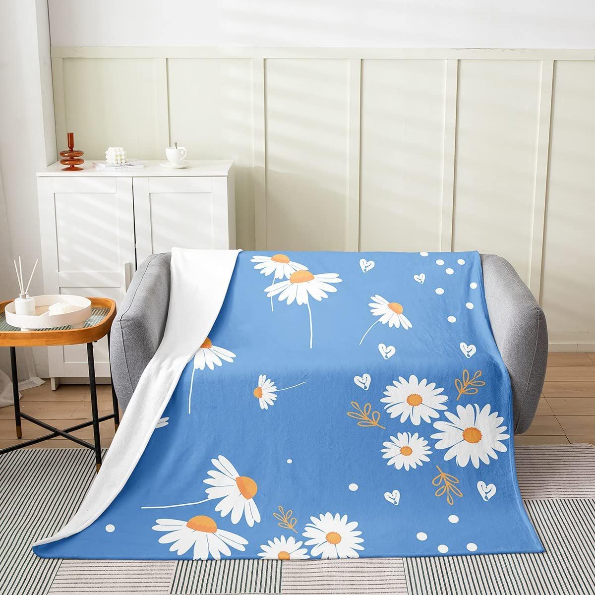 Couverture de chambre légère et confortable à motif floral en grand format
