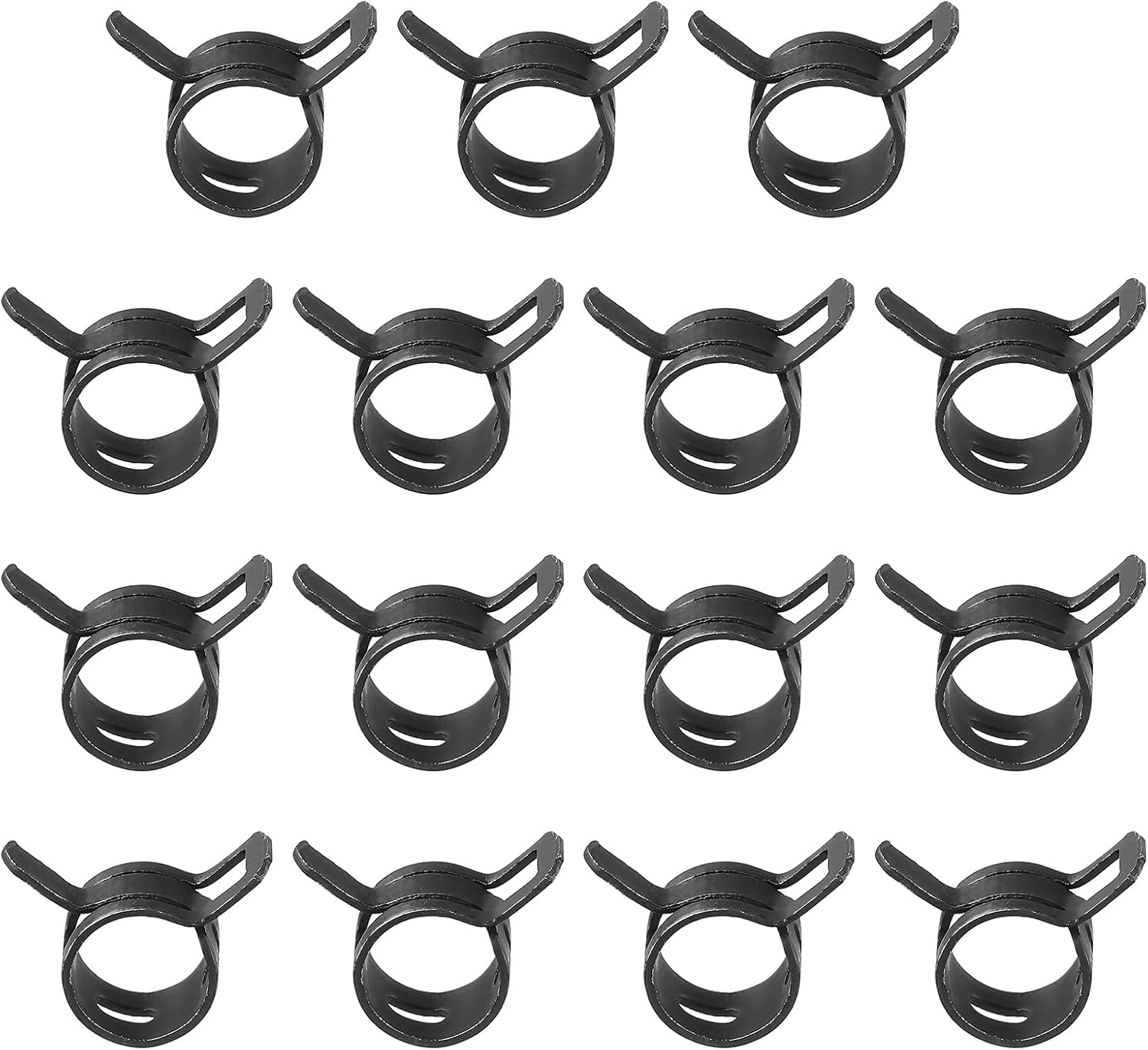 PATIKIL Spring Band Hose Pipe Clamps for 17-19mm OD Hose, 15 Pack Silicone Vacuum Constant Tension Band Clips for Fuel Line Silicone Air Hose Tube Water Pipe, Silver