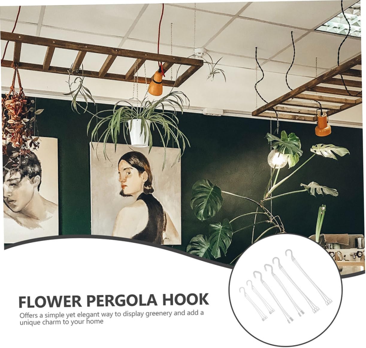 UPKOCH 60pcs Plastic Flowerpot Hangers Garden Hooks for Plants Versatile Hanging for Balcony Dining Table to Assemble Weather-Resistant