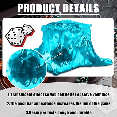 Miniatura 10 de Deekin Juego de dados de resina para dados en forma de cárcel, 7 dados para juegos de rol con contenedor de dados, juego de dados poliédricos
