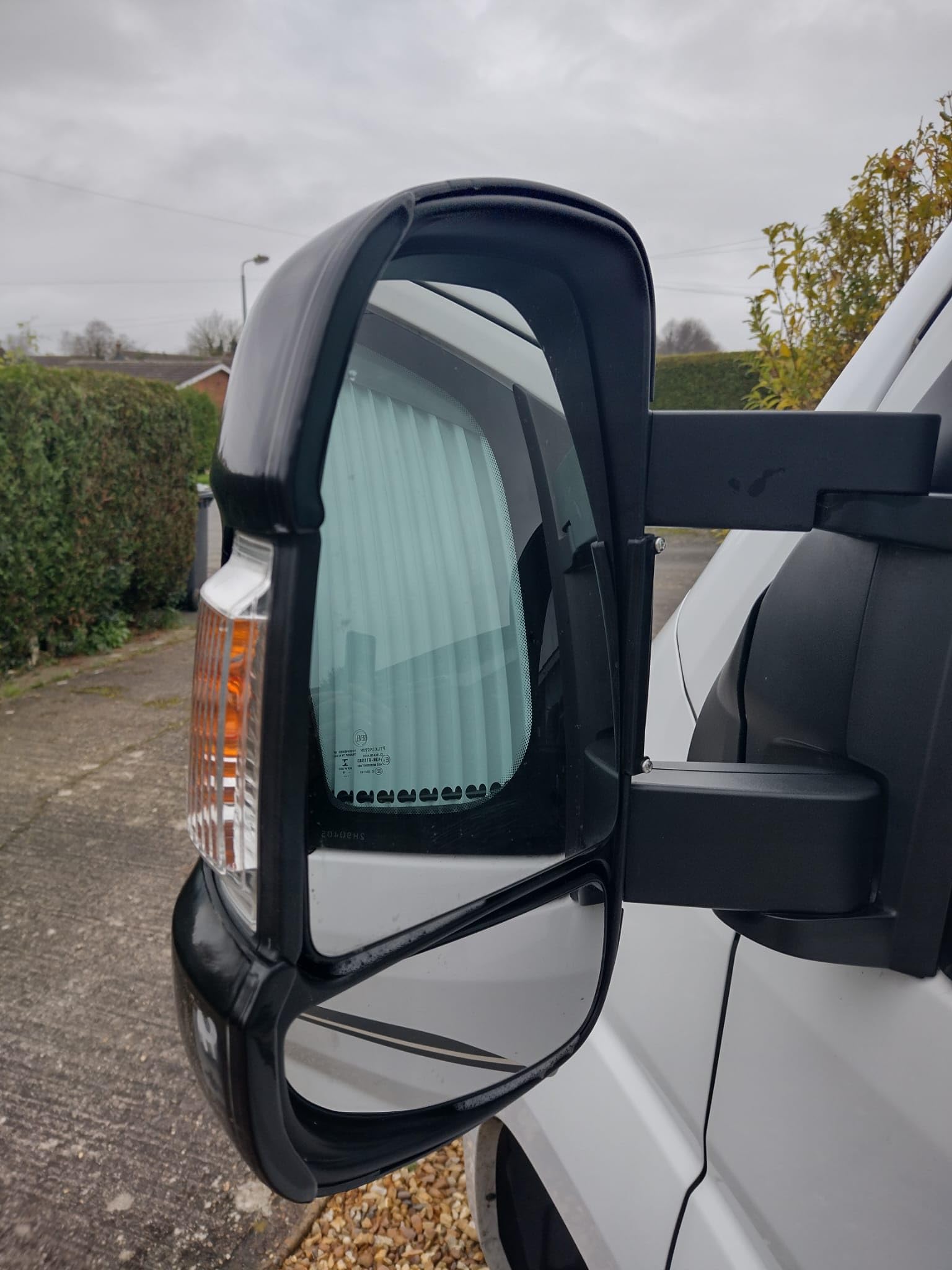 Protections pour rétroviseurs de camping-car 2007-2024 Ducato Boxer Relay à bras long - Paire noire
