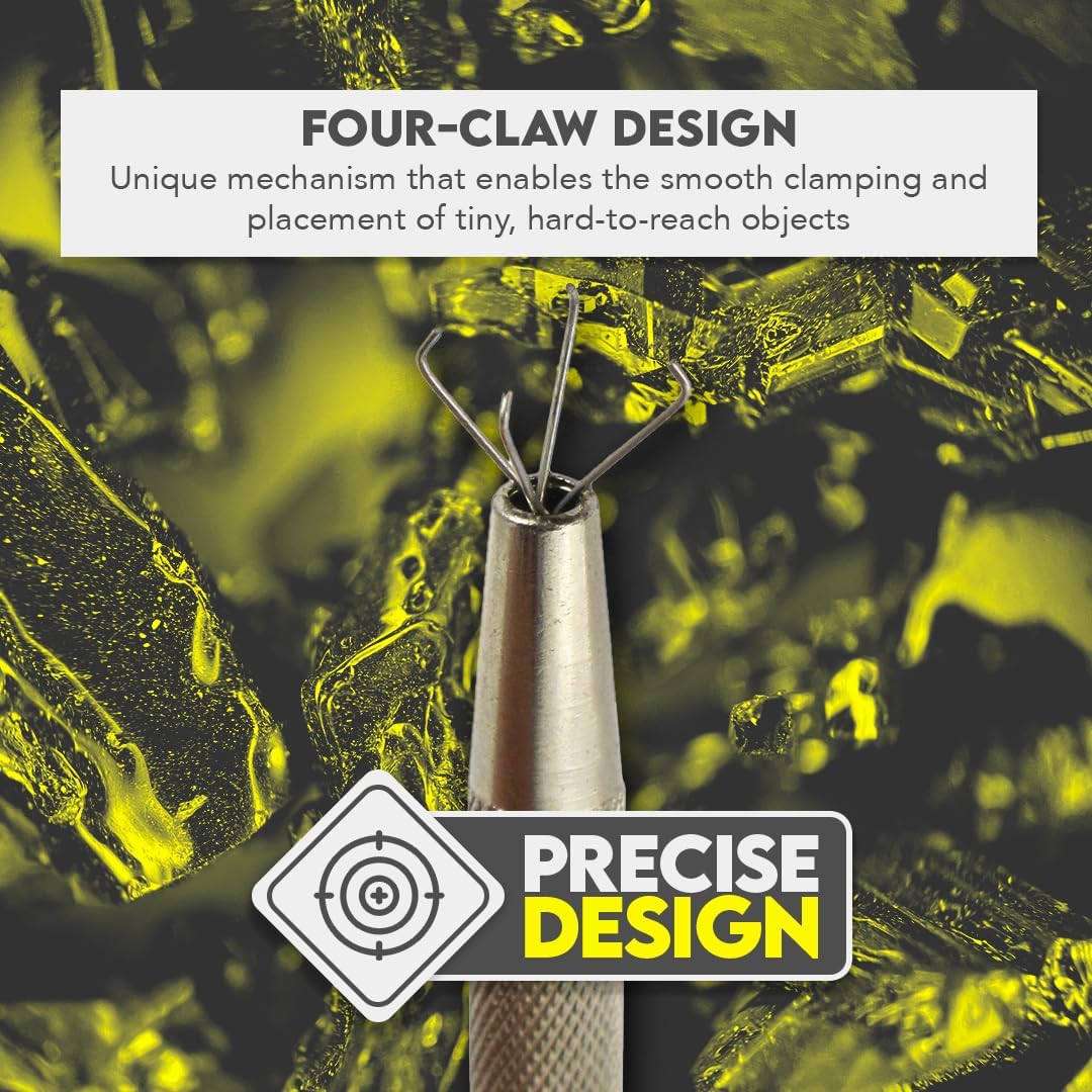 SE Pick-Up Tool with 4 Prongs - Jewelry Making Accessory - 4 Prongs Grabber for Tiny Objects - 4.5 inch Claw Pick-up Tool - 860PT