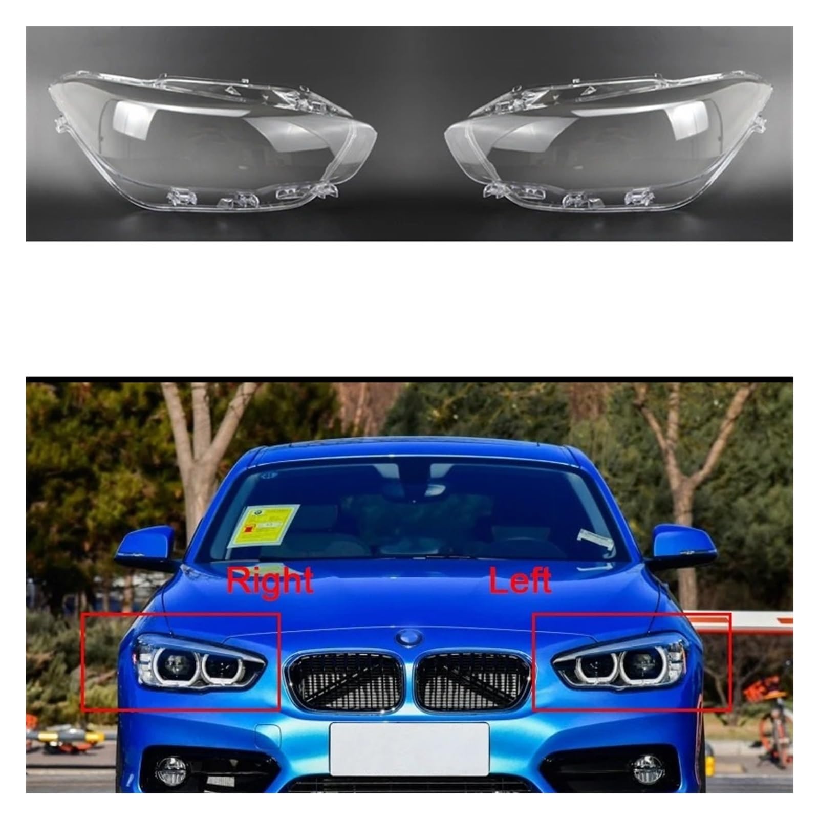 Faro Anteriore BMW Serie 1 F20 2015-2018 Plexiglass Trasparente Sinistro/Destra