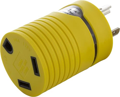 AC WORKS Generador a adaptador RV de 30 amperios (L5-20 20A 3 clavijas de bloqueo compacto) Amarillo