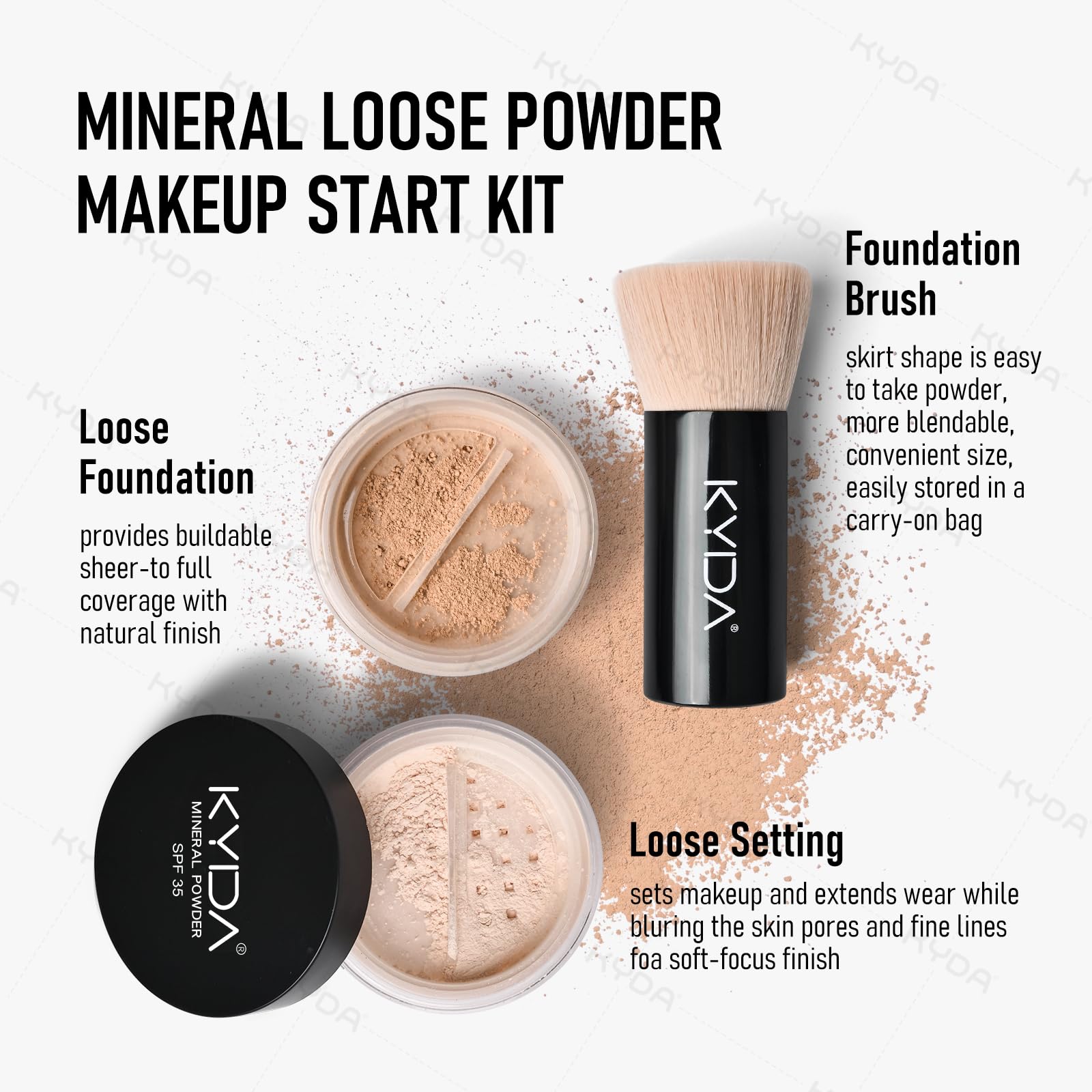 Amazon.com : KYDA Mineral Powder, SPF 35 Translucent Loose Setting