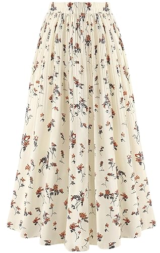 Womens Skirt Leopard Print Midi Long Shirring Pleated Skirts High