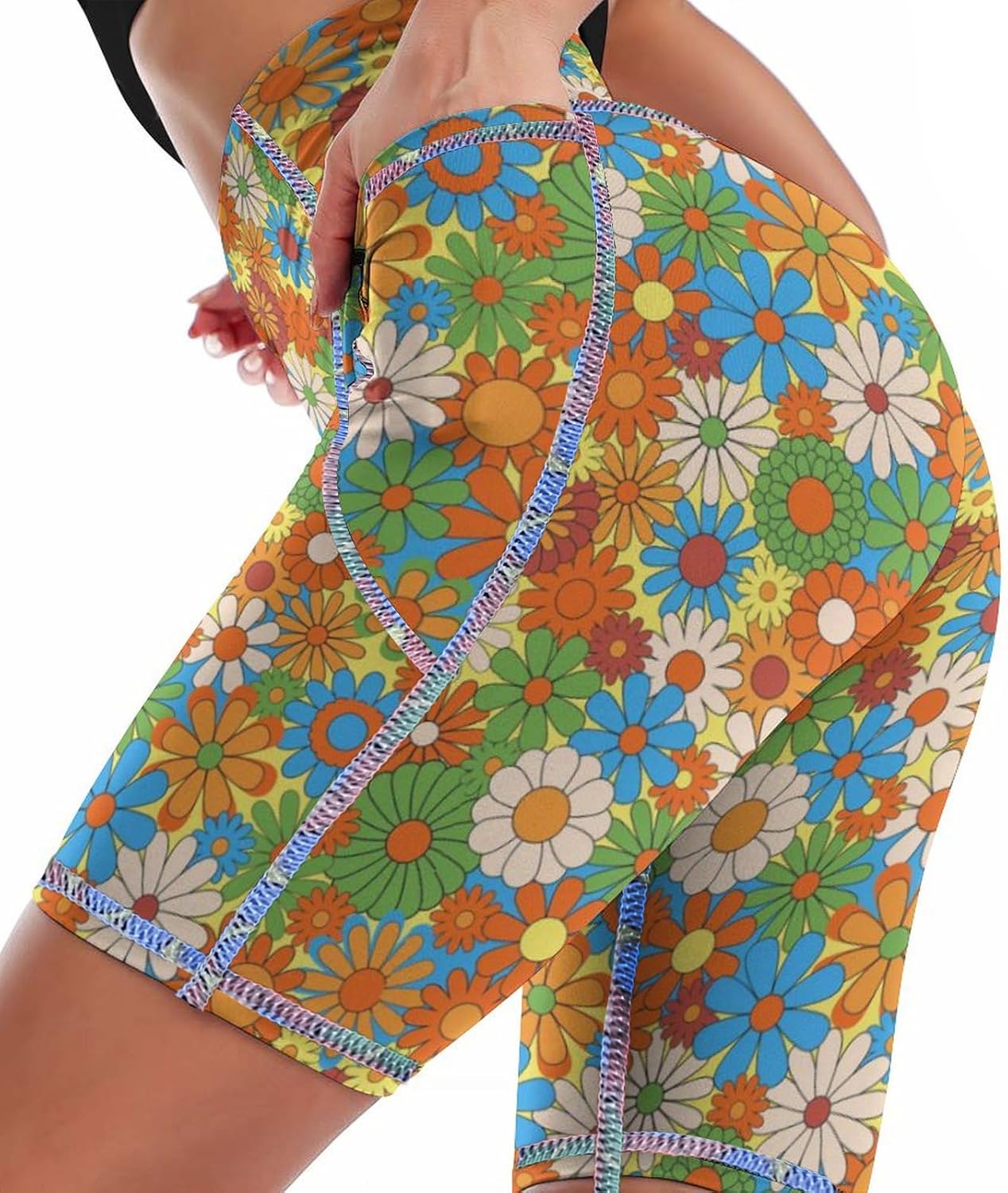 Women's 7" High Waist Biker Shorts with Pockets for Gym Workout Yoga Running Athletic - Image 2