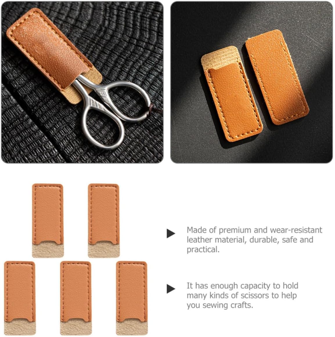 5pcs Leather Scissor Protector Cover Wear-Resistant, for Sewing Crafts image 3