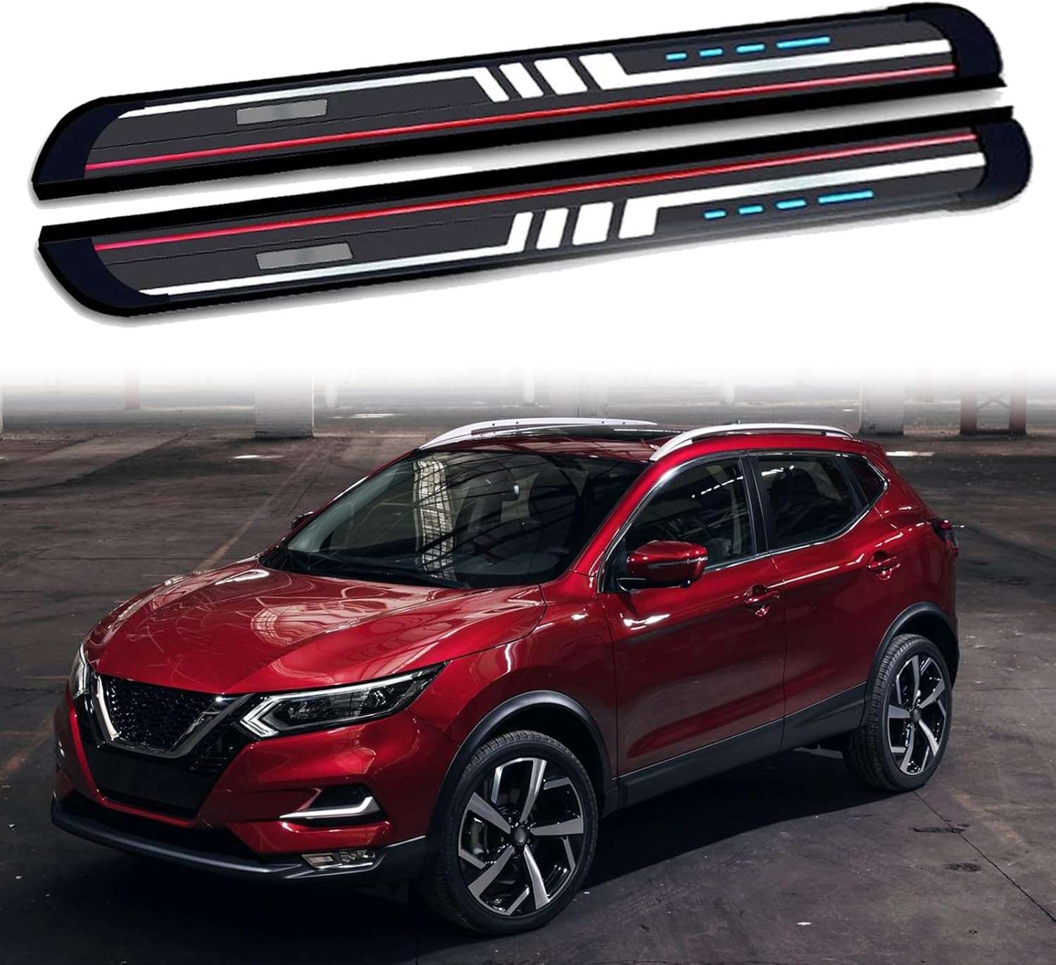Side Steps Pedal Nerf Bars Fits for Nissan Rogue Sport Qashqai 2016-2020 2Pcs Running Boards