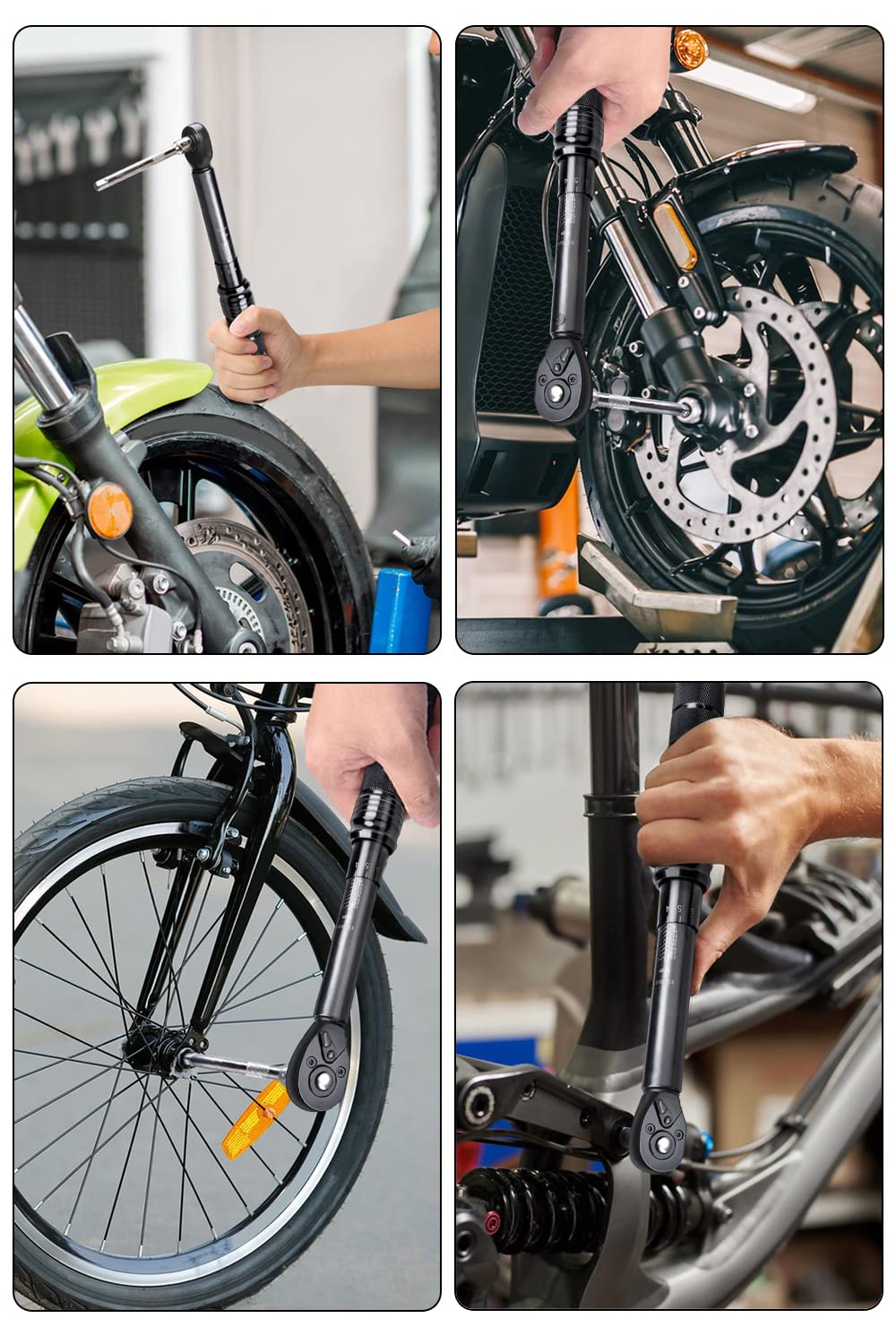 Lytool Clé Dynamométrique Velo 1/4", 2-24 Nm Clé Dynamométrique Moto | Clé de Torsion, Précision ± 3%, 14 Pièces Kit D'entretien Vélos Route Montagne avec Barre D'extension, Douilles Hex et Torx