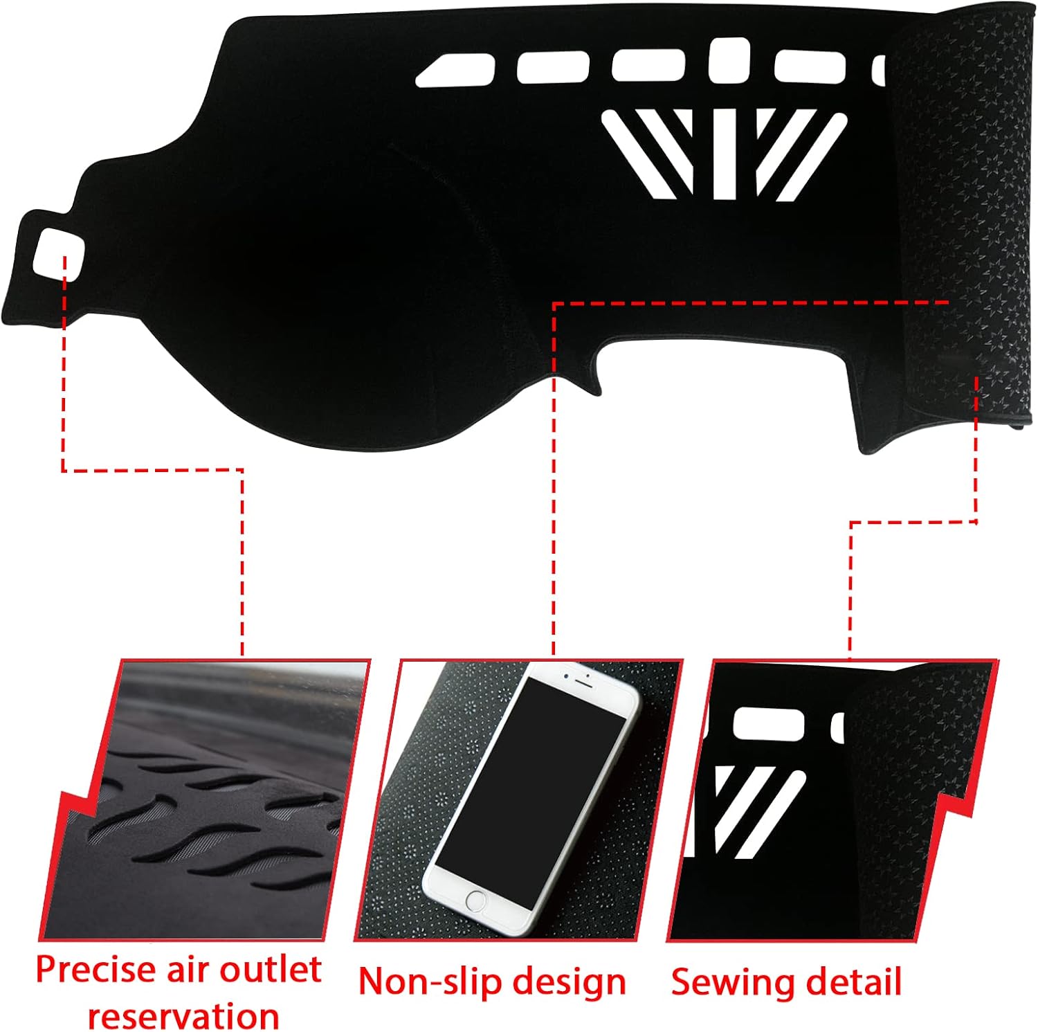 Dashboard Dash Board Cover Mat Pad Carpet Non-Slip Custom Compatible with Cadillac CTS 2008-2013 Protector Sunshield (2008-2013)