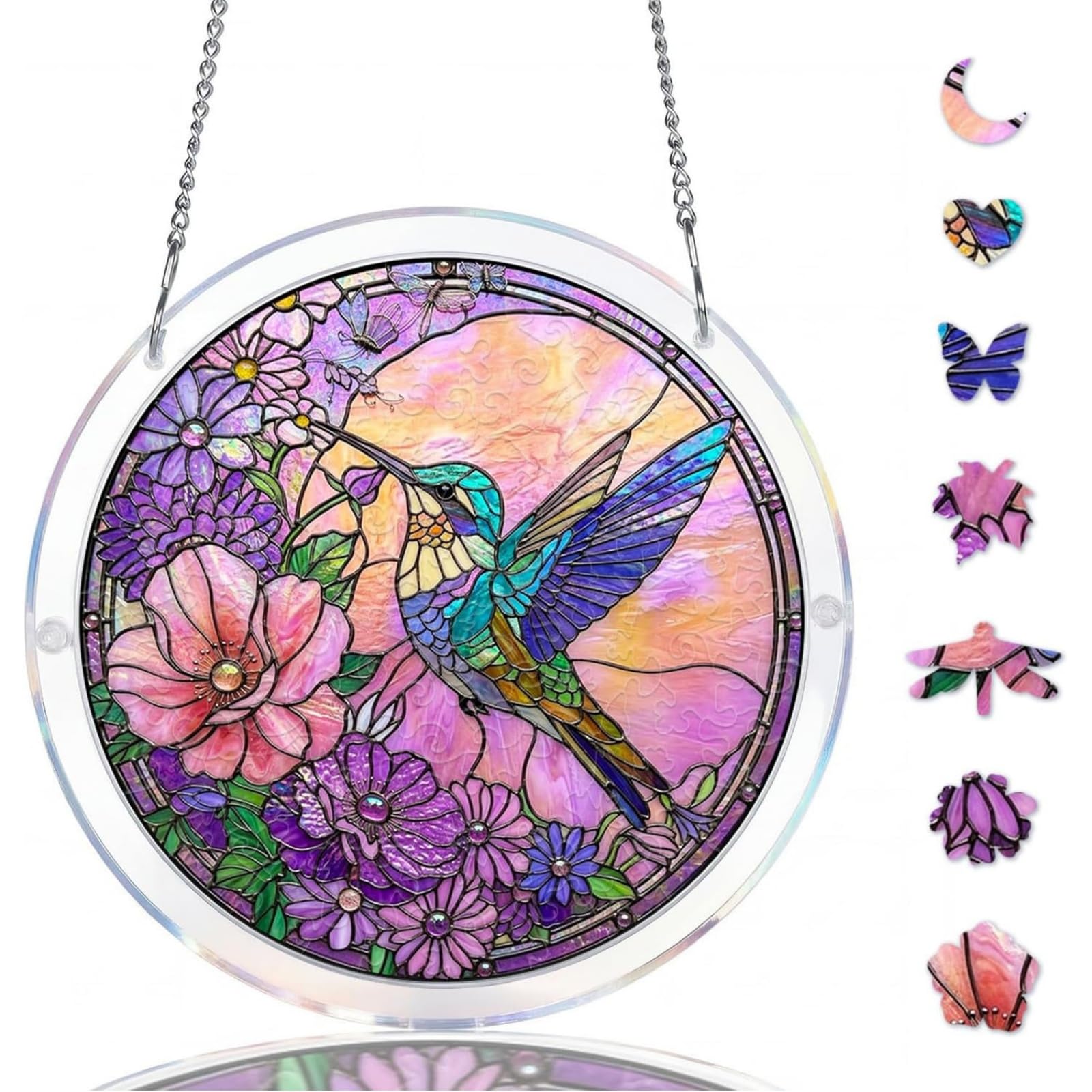 Acrylic Puzzles Suncatcher, Tree of Radiant Glass Puzzle (E)