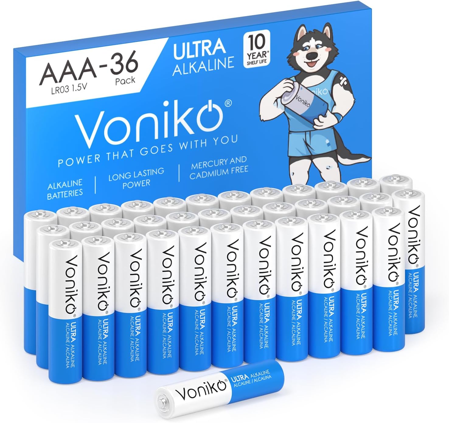 Voniko AAA Batteries 36 Pack - Alkaline Triple A Battery - Ultra Long-Lasting, Leakproof 1.5v Batteries - 10-Year Shelf Life