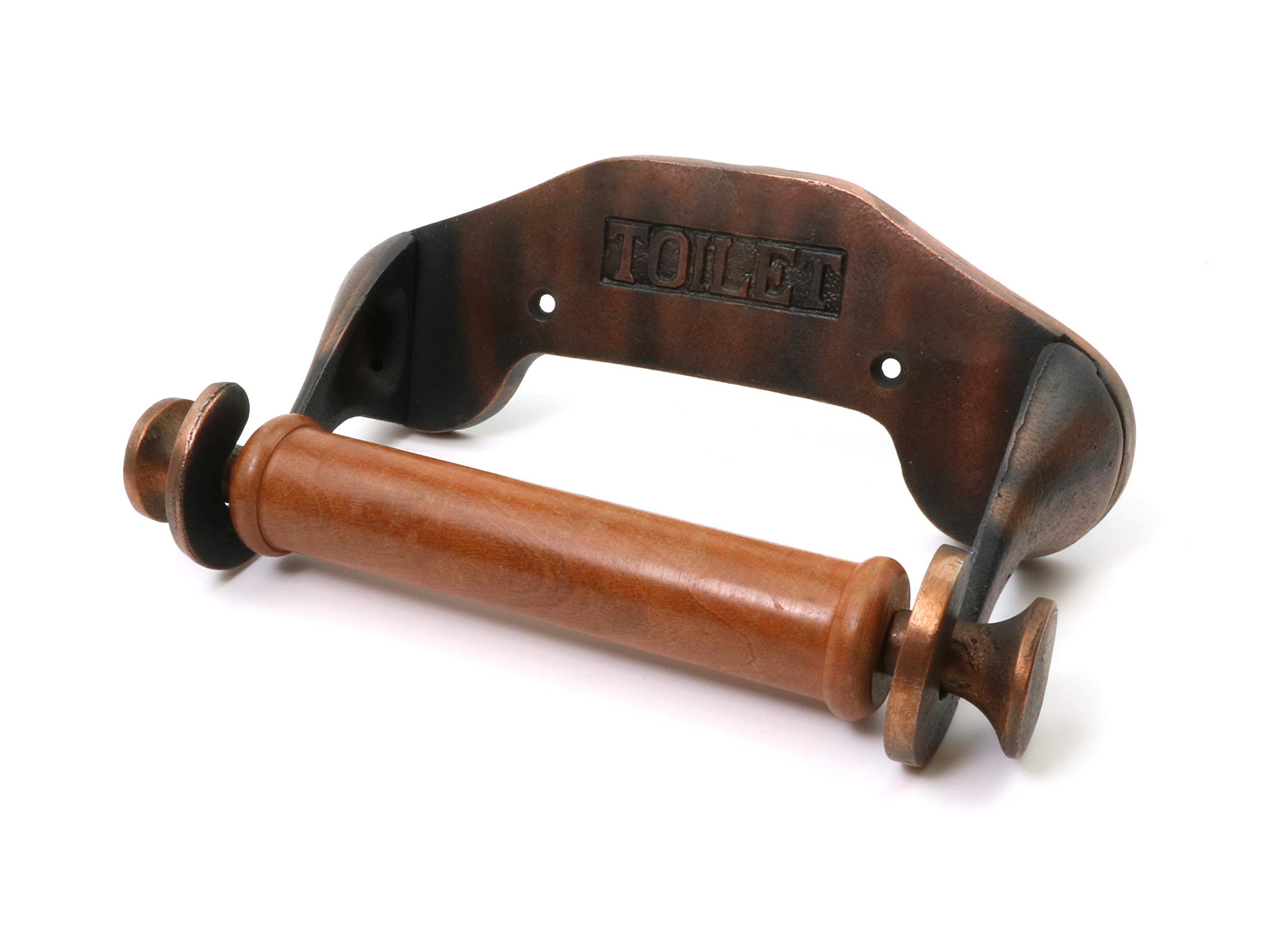 Oakcrafts Cast Iron Victorian Style Toilet Roll Holder Antique Copper Effect