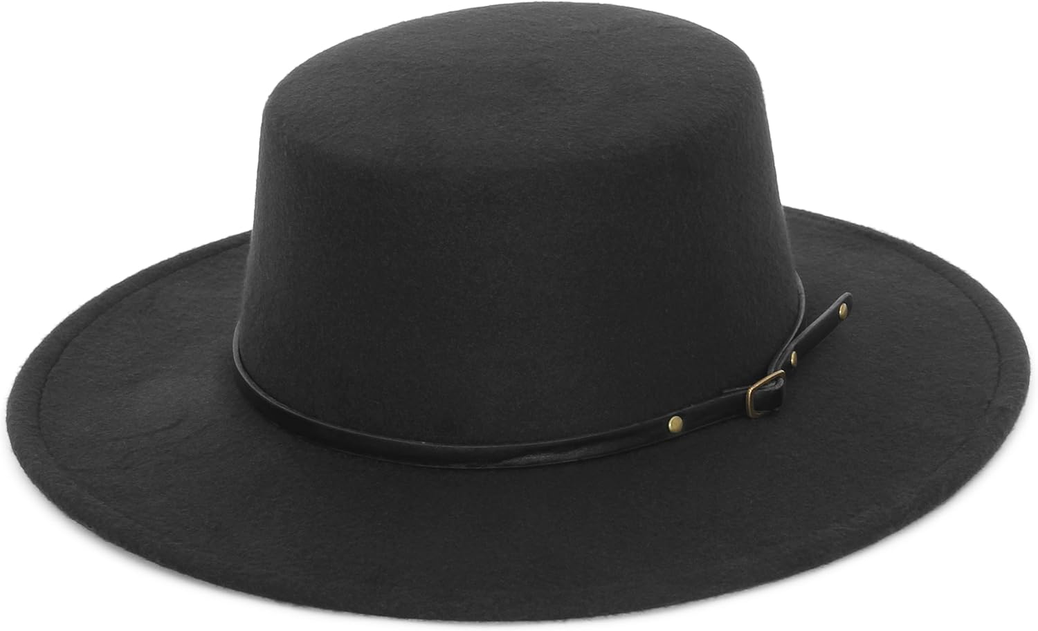 Women Men Classic Felt Fedora Hat Wide Brim Flat Top Jazz Panama Hat Casual Party Church Hat