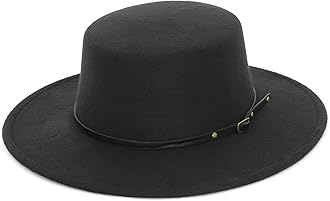 EOZY Women Men Classic Felt Fedora Hat Wide Brim Flat Top Jazz Panama Hat Casual Party Church Hat