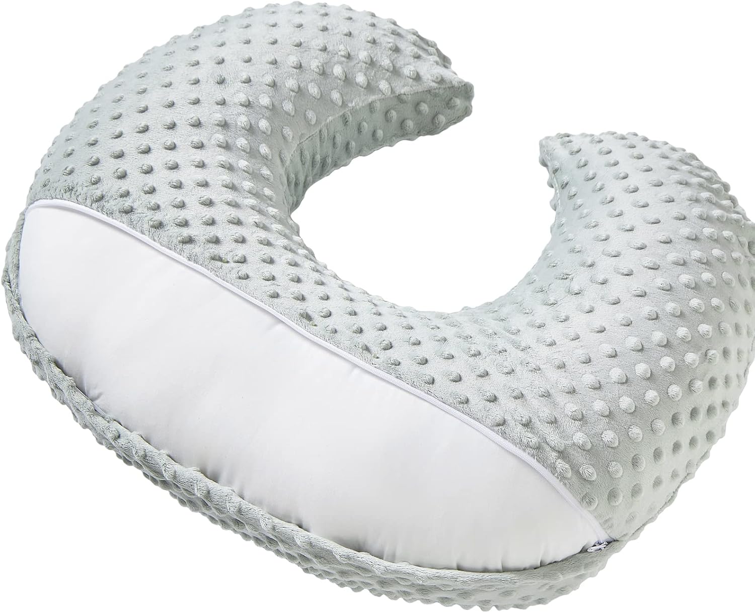 Nursing Pillow and Positioner with Cover for Breastfeeding and Bottle Feeding, Propping Baby, Tummy Time, Baby Sitting Support, Awake-Time Support (Sea Foam, 22" x 17.7" x 5.9")