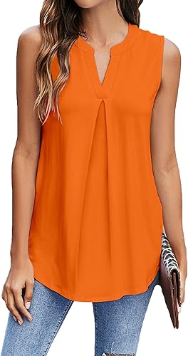 Newchoice Camisetas sin mangas para mujer, cuello en V, sin mangas, para verano, holgadas, elegantes y casuales