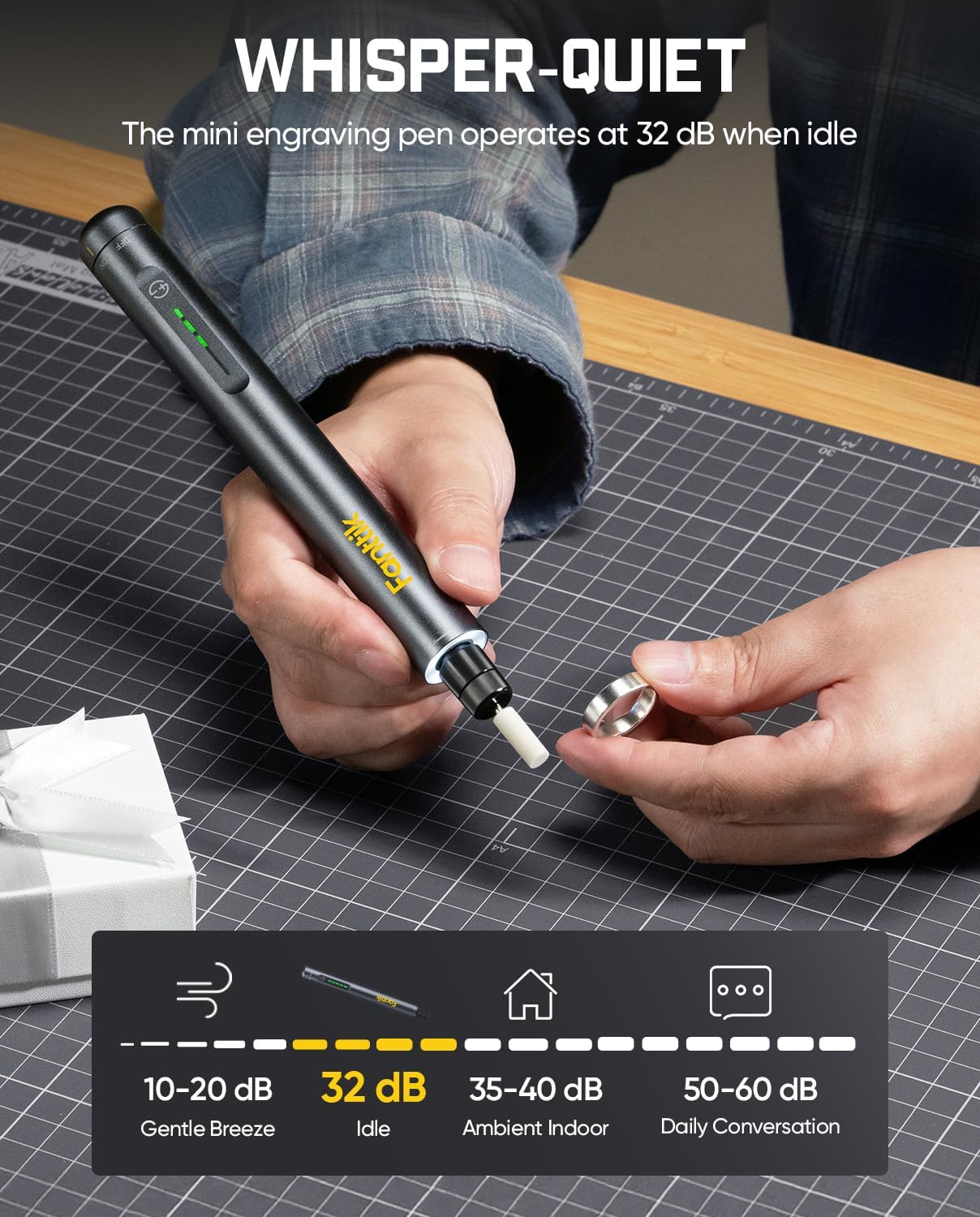 Fanttik F2 Master Kit Mini Cordless Rotary Tool, 5 Speed, 25000 RPM Engraving Pen, 28 Accessories for 3D Printed Finishing, Sanding, Polishing, Drilling, Carving, Precision DIY in Flip-Top Case