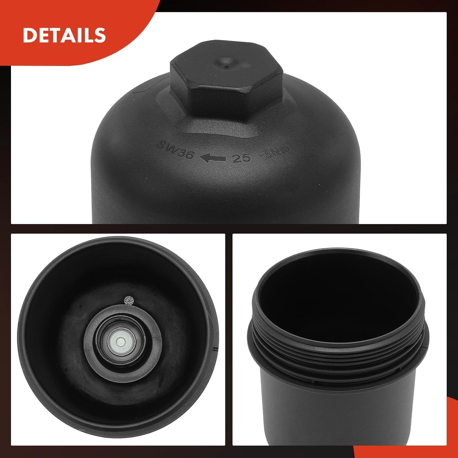A-Premium Oil Filter Housing Cap Assembly Compatible with Porsche Macan 2015 2016 2017 2018, Oil Filter Housing Cover, Replace# 94610702275