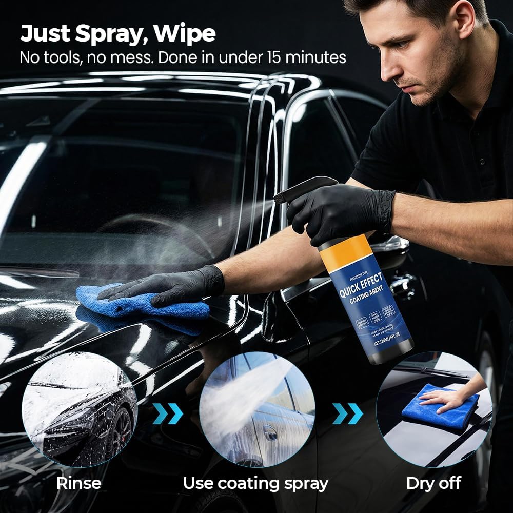 Quick Effect Coating Agent for Car, 2026 Upgraded Advanced Car Quick-acting Coating Agent Spray, Car Paint Wash Spray for Shine and Protection (3 Pcs)