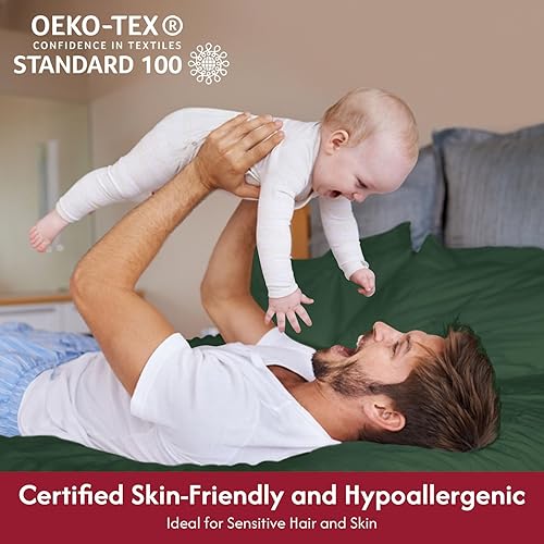 Miniatura 6 de LONAVA Juego de sábanas de tamaño King, juego de 6 piezas sin arrugas, juego de sábanas y fundas de almohada Oeko-TEX de lujo, sábanas de microfibra