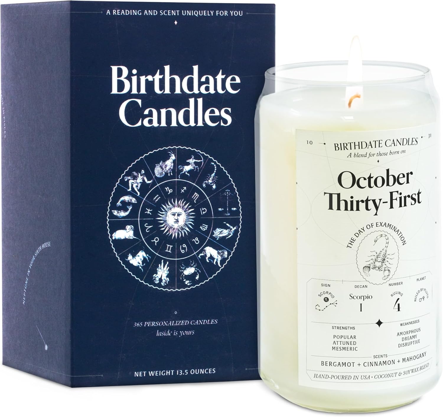 Scorpio Oct 31st Zodiac Gift Candle