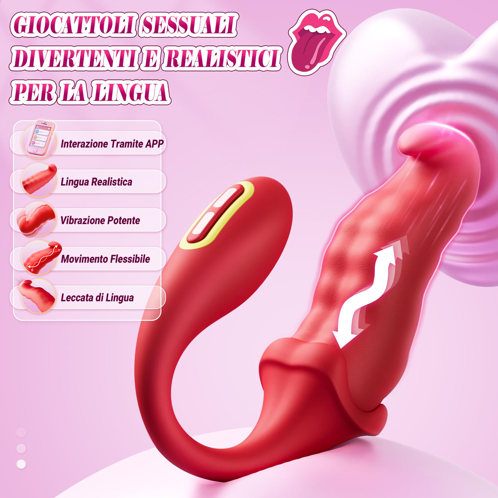Dildo Vibratoreper Donna Professionale Sex Toys - Vibratoriper Donne Clotoride con Contorsione e Leccatura Profonda, Stimolatore Clitoride Femminile Sexy Toys Sessuali per Donna Punto G Squirting