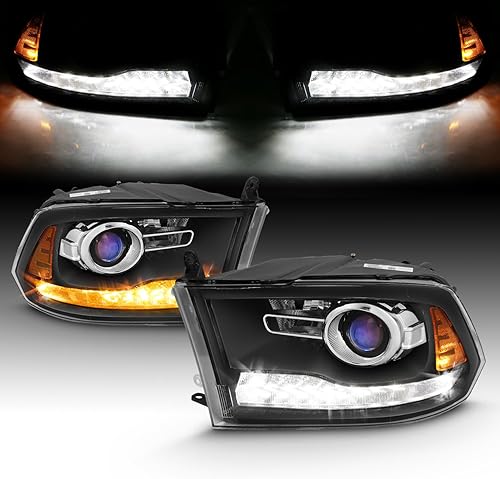 Miniatura 10 de AmeriLite - Foco LED de faro DRL direccional para Dodge Ram 1500 2500 3500 lado del pasajero y del conductor