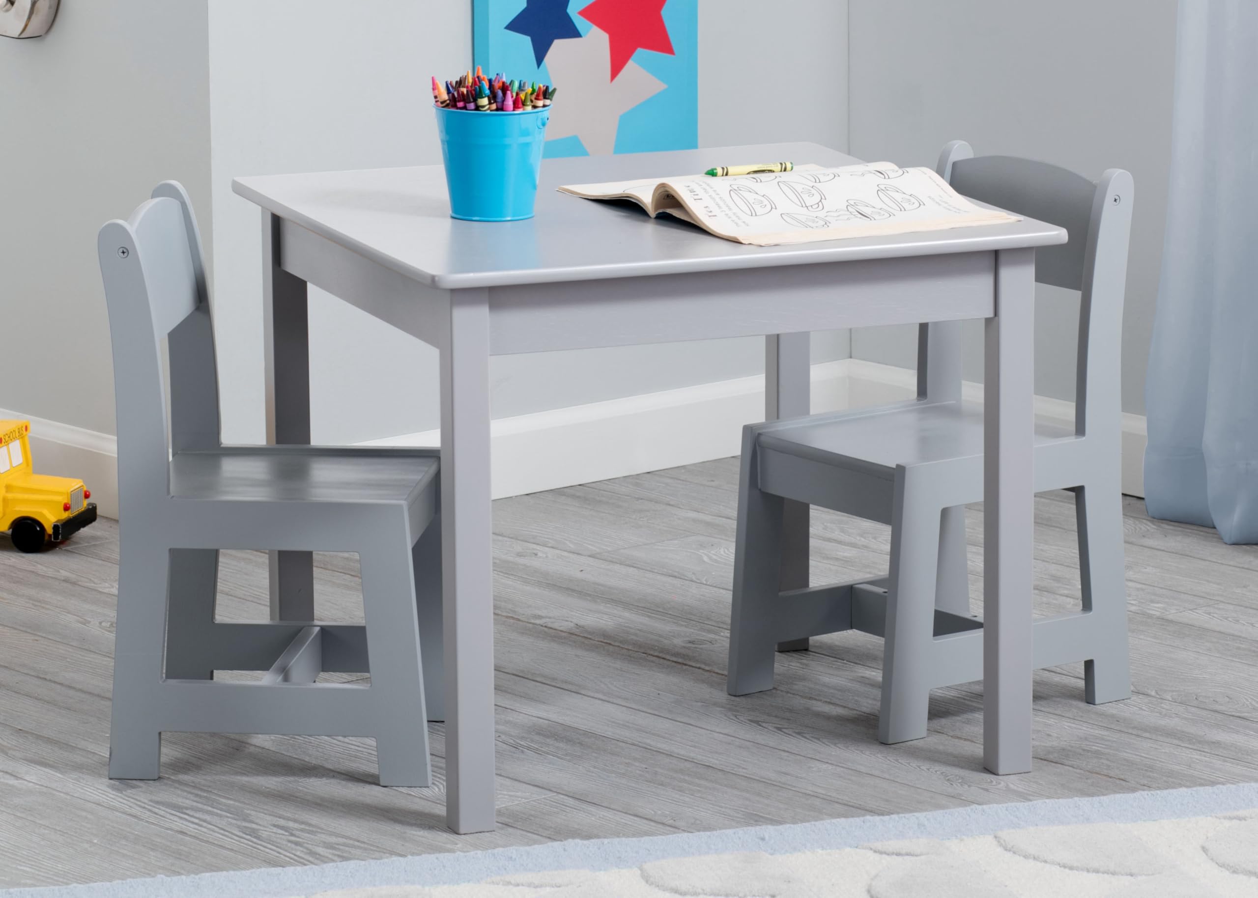 Delta Children MySize Table & Chairs - Grey -7