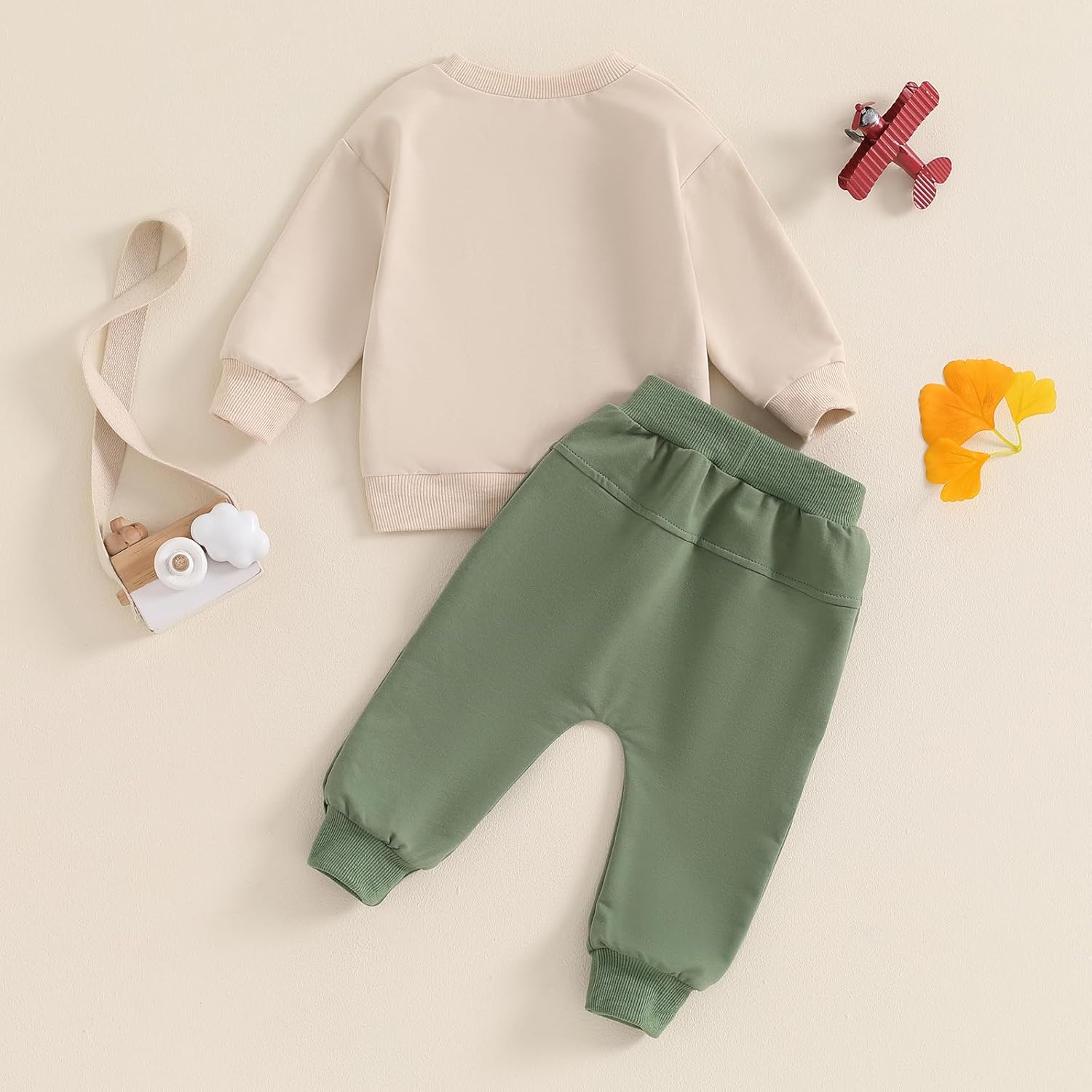fhutpw Toddler Baby Boy Clothes Funny Letter Long Sleeve Sweatshirt Pullover Top Jogger Pants Fall Winter Outfits - Image 3
