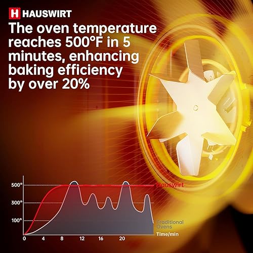 Miniatura 3 de Hauswirt Freidora de aire para horno tostador, horno de convección grande XL, encimera de pollo, 42 cuartos de galón, 3 niveles para 5-8 personas,