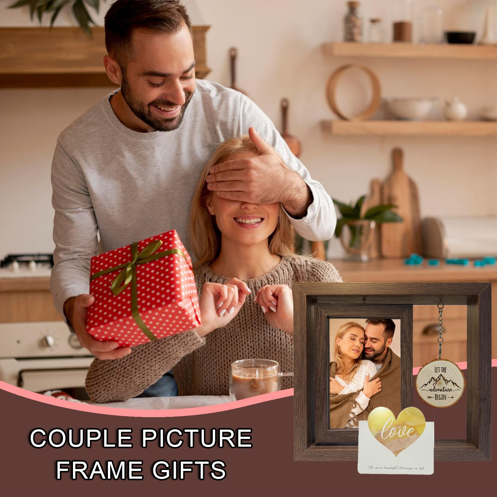 Cadre Photo Fiançailles OVAcational 10,2x15,2 Cm - Cadeau Romantique Couple