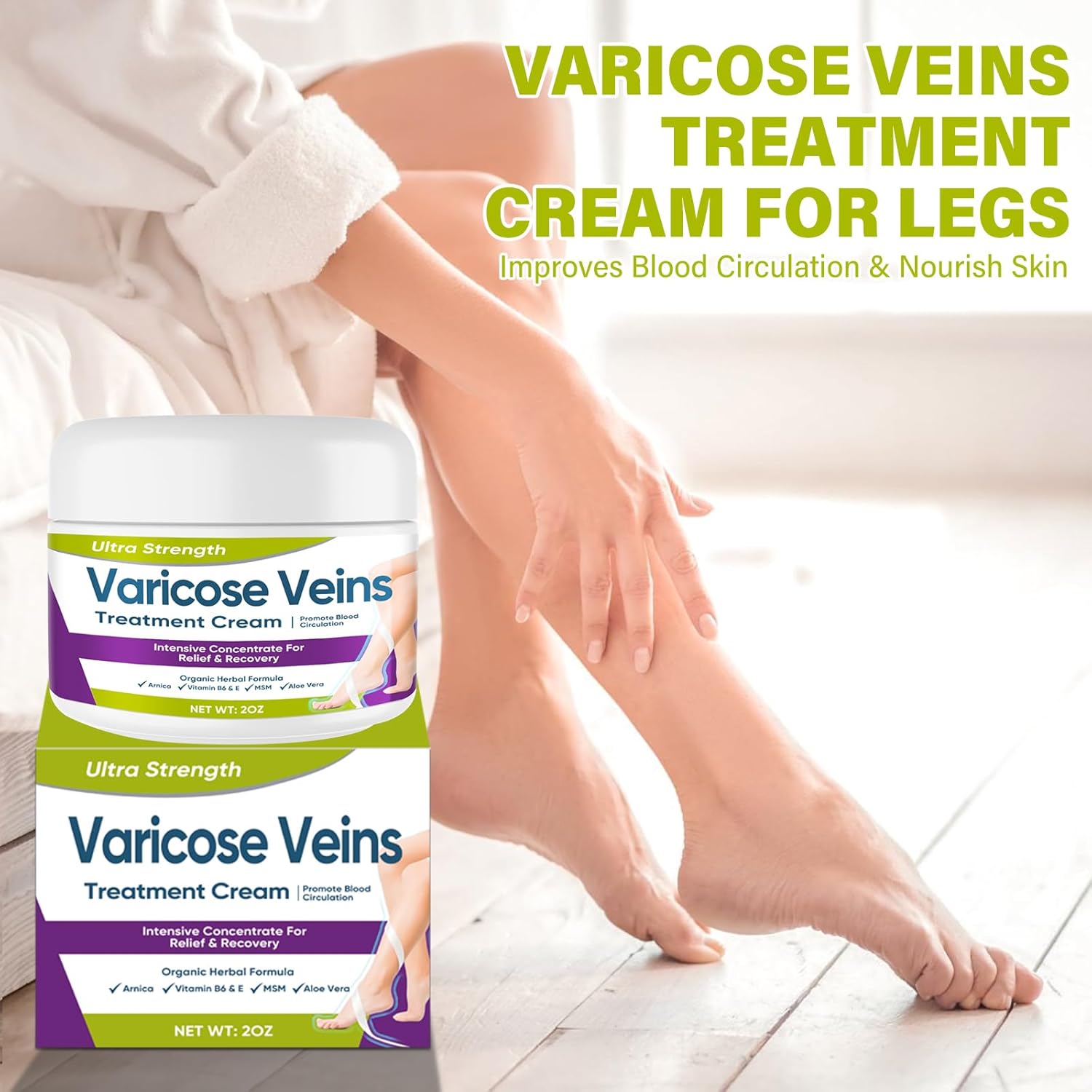 Varicose Veins Treatment for Legs, Varicose Veins Cream Relaxing and Moisturizing Skin, Plant Formula lmproves the Look of Varicose and Spider Veins - Image 2