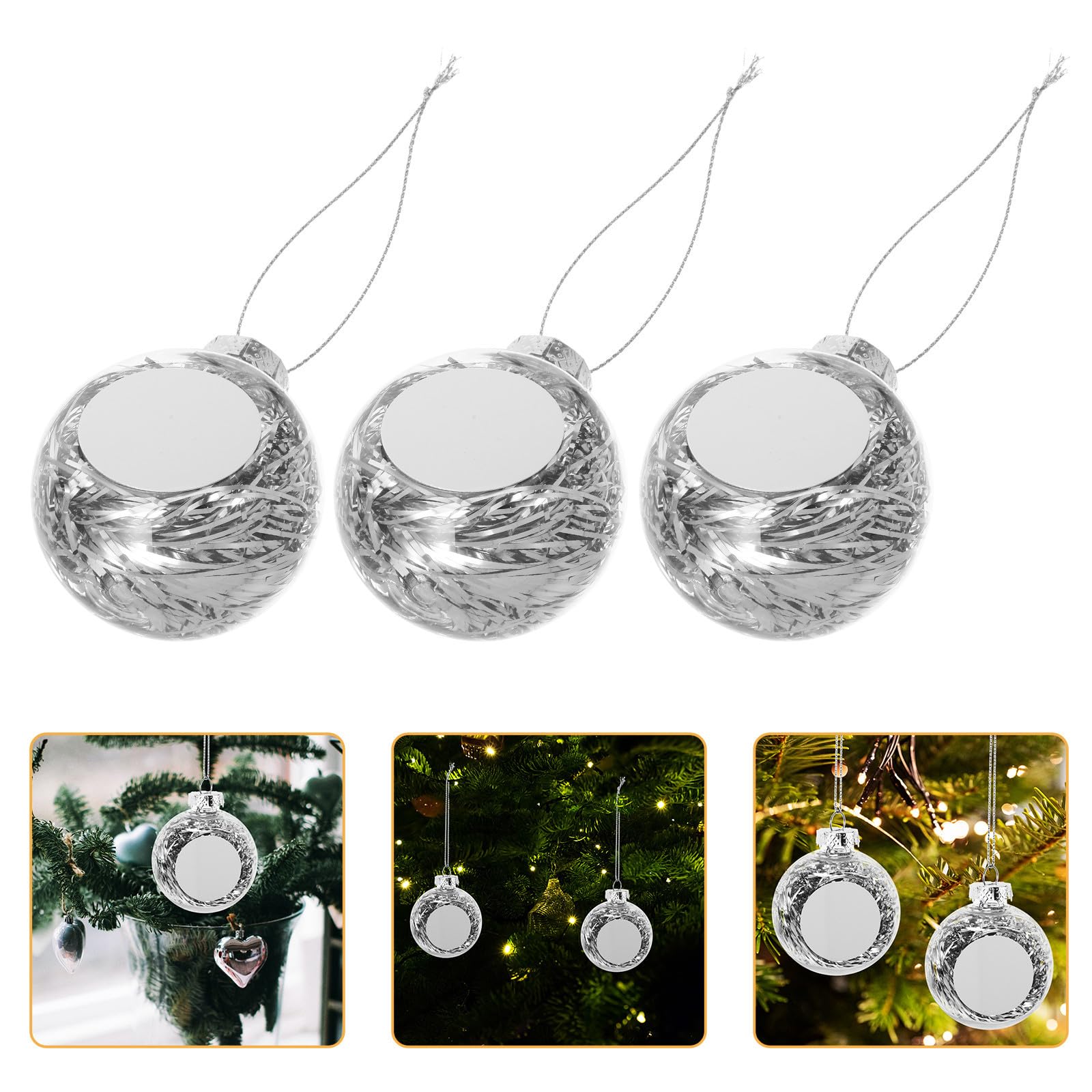 TOYANDONA 16 Stück Befüllbare Weihnachtskugeln aus Kunststoff, Silber,