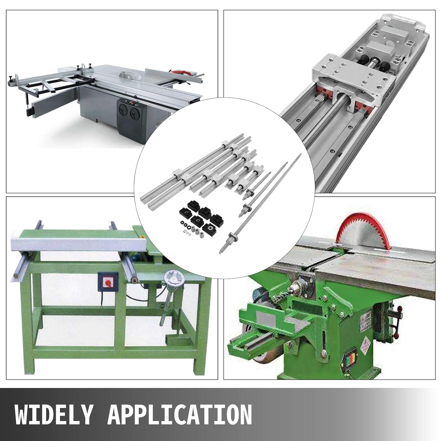 Happybuy Linear Rail, Ballscrew x 3, RM1605-350mm 650mm 1050mm x 2 Linear Rail Support, 12 CNC Kit Linear Shaft Optical Axis