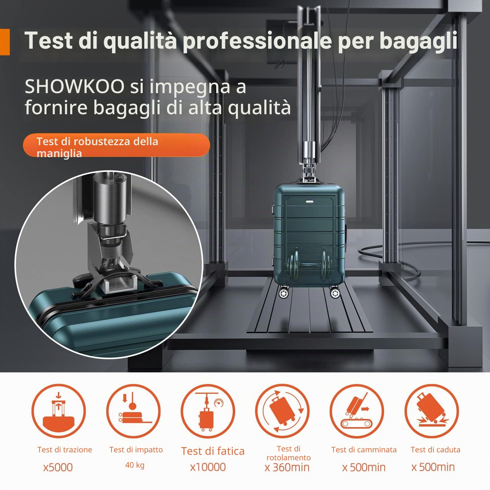 SHOWKOO Valigia Trolley Espandibile Ultra Leggero ABS+PC Durevole Valige Trolley da Viaggio con Chiusura TSA e 4 Ruote Doppie
