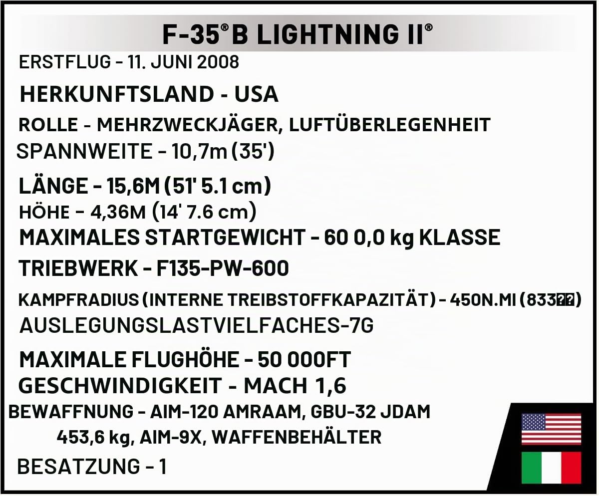 COBI.Bike F-35B STOVL Lightning II, Grau Metallisch