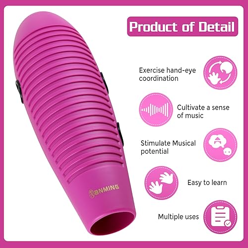 Miniatura 10 de Instrumento Guiro, Super Guiro de 3.9 x 13 pulgadas, instrumento de percusión latina en forma de pez con 2 raspadores herramienta de entrenamiento