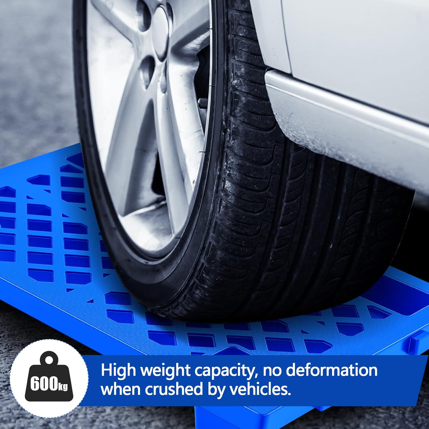 8 Pcs Plastic Pallet Lightweight Nestable Polyethylene Pallets 23.6" x 15.8" x 3.9" Interlocking Storage Pad with Breathable Grids for Basement Restaurant Kitchen Supermarket (Blue)